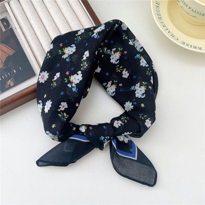 Women's Band Cotton Linen Small Square Towel Scarfs