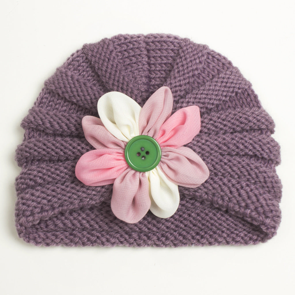 Cool Autumn Wool Flower Hat Sleeve Kids' Headwear