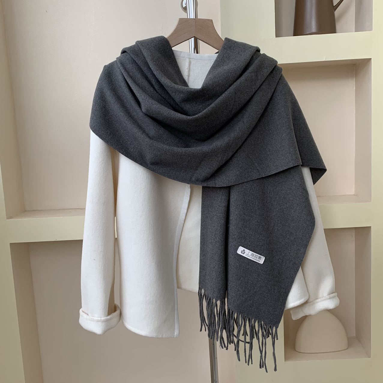 Women's & Men's Standard Artificial Cashmere Pure Color Warm Scarfs