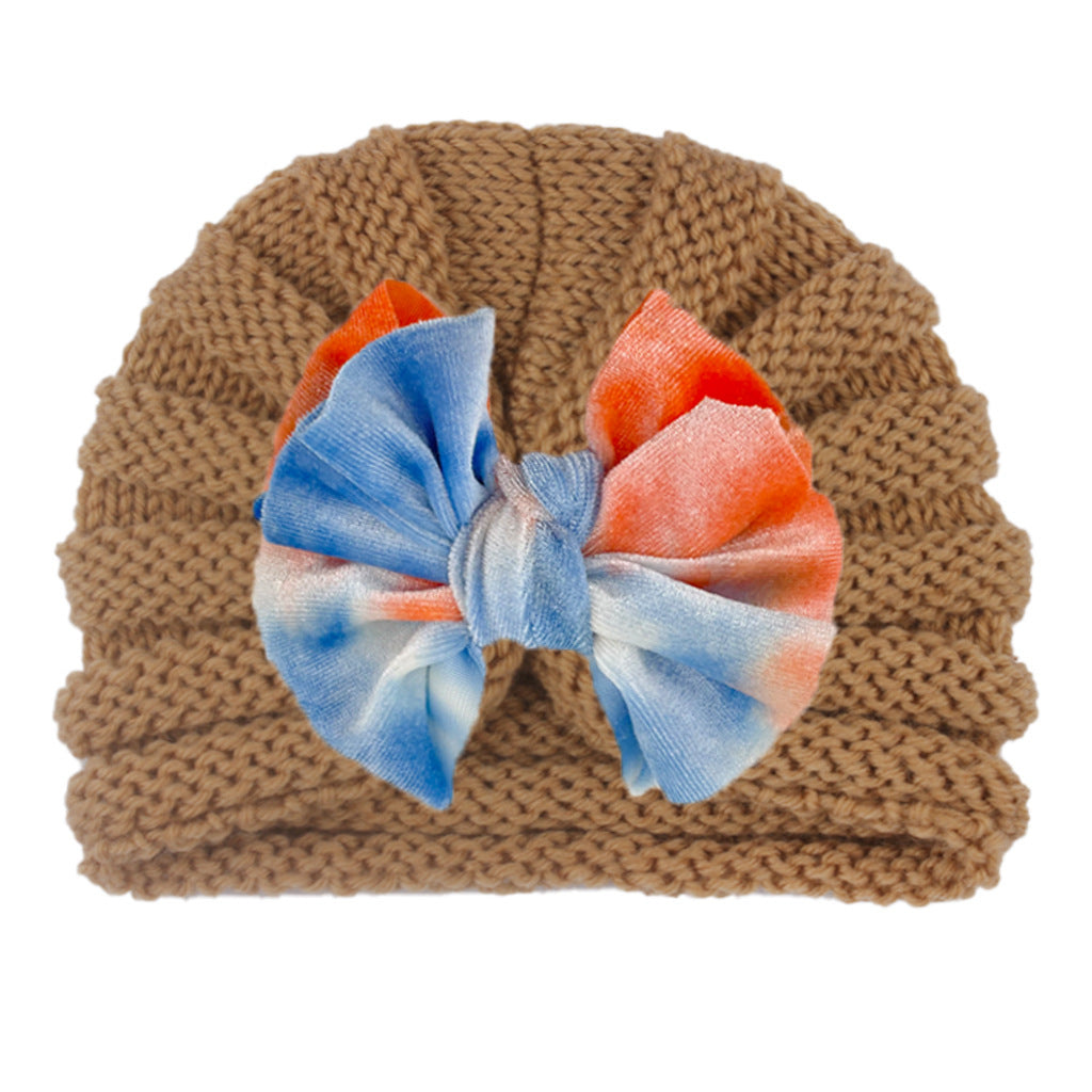 Children's Knitted Hat Cute Bowknot Wool Kids' Headwear