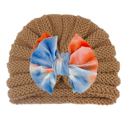 Children's Knitted Hat Cute Bowknot Wool Kids' Headwear