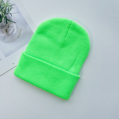 Children's Color Knitted Korean Casual Acrylic Woolen Kids' Headwear