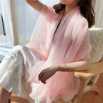 Lightweight Chiffon Pure Color Ice Long Beach Scarfs