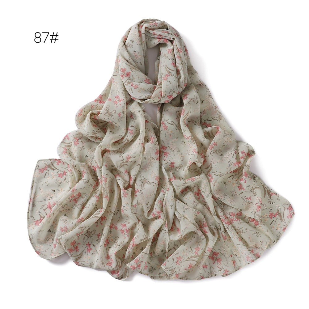 Small Floral Letter Sunscreen Shawl Pearl Scarfs