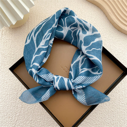 Square Towel Female Autumn Summer Bandana Headband Silk Scarfs