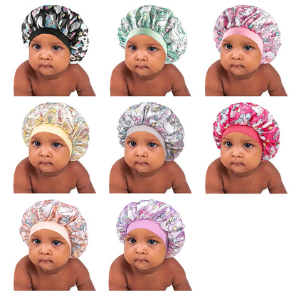 Children's Satin Nightcap Shower Infant Printed Kids' Headwear