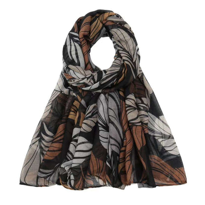 Versatile Vintage Printed Voile Breathable Elegant Lightweight Sun Scarfs