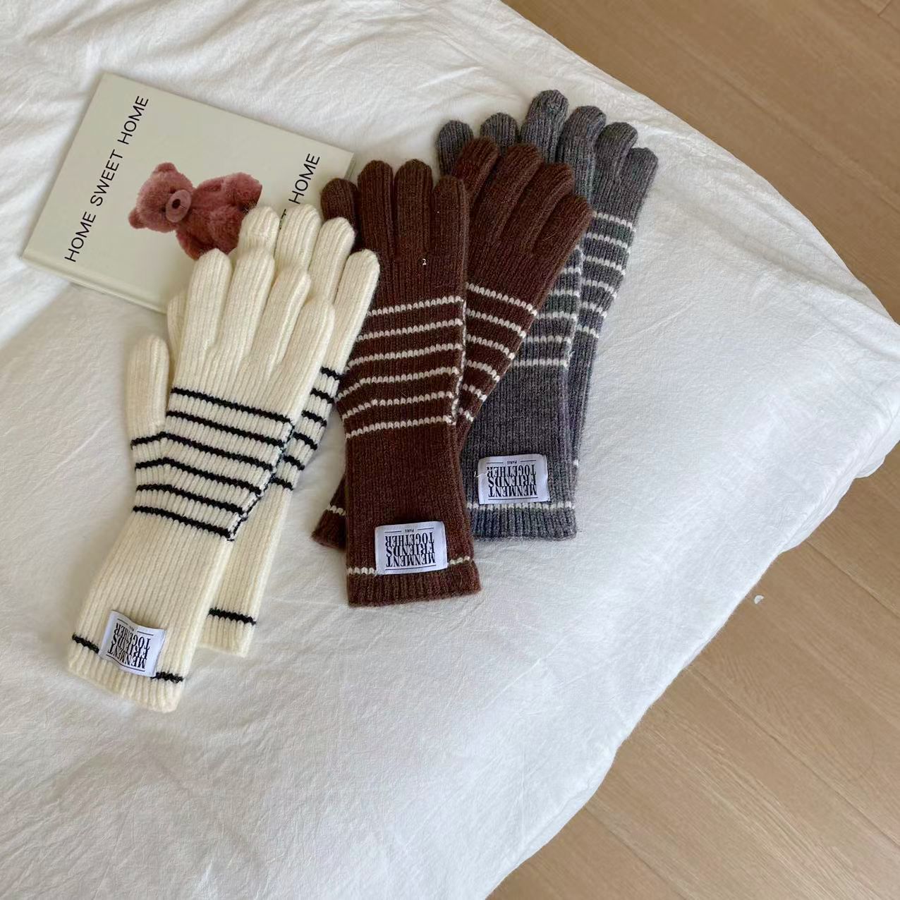 Knitted Finger Leakage Touch Screen Warm Gloves