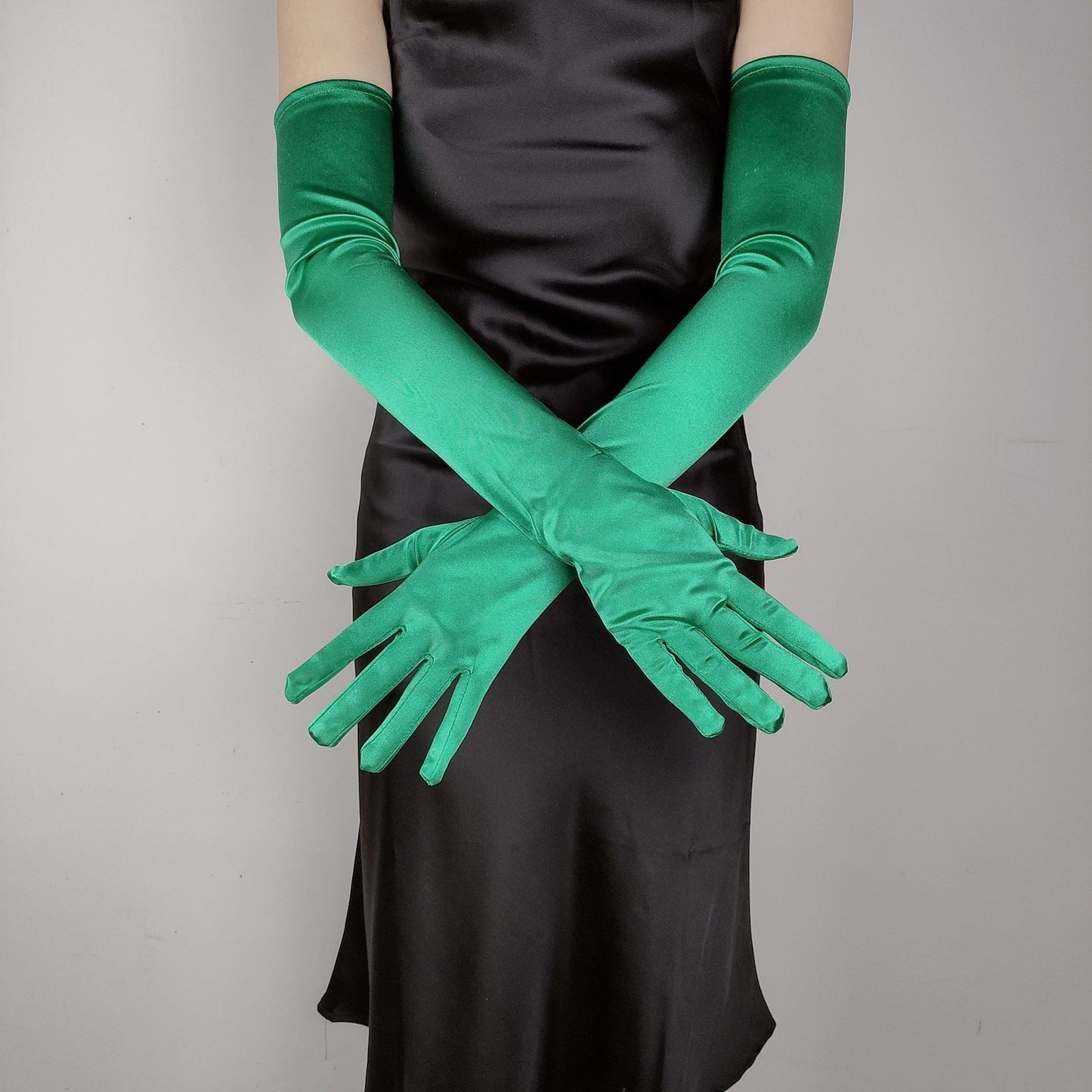 Women's Lengthened Satin Stretch Vintage Dress Bride Gloves