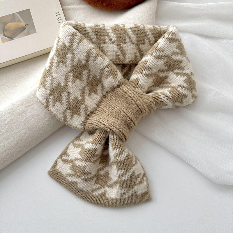 Women's Knitted Small Korean Warm Perforated Neck Protection Scarfs