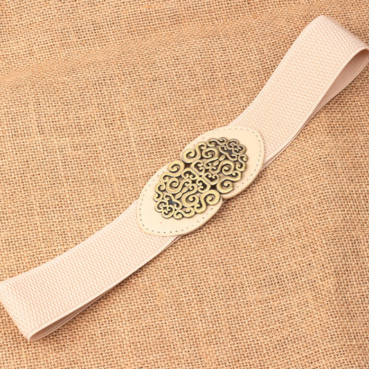 Women's Girdle Wide Vintage Elastic Waistband Decorative Belts