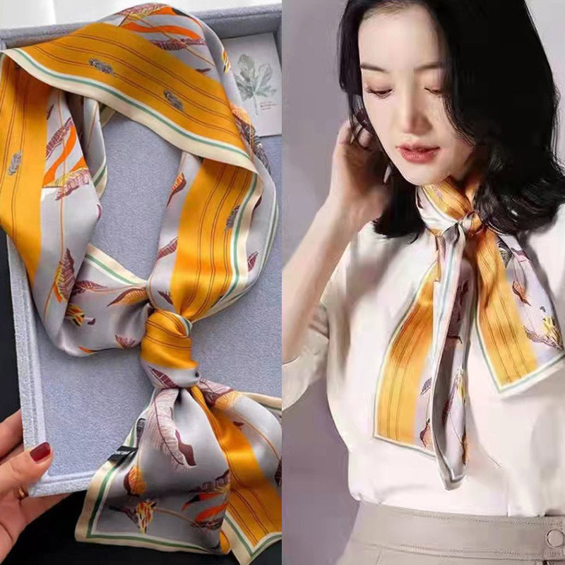 Women's Fashion Small Hair Band Shirt Matching Handy Scarfs