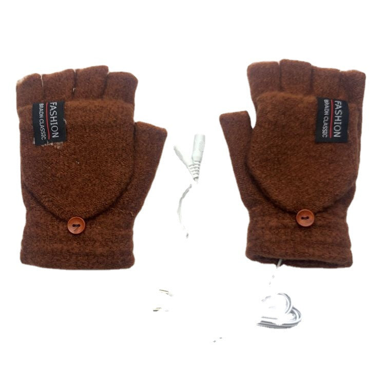 Men's Hand Warmer Half Finger Winter Warm Gloves