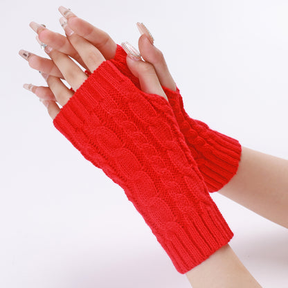 Women's & Men's Open Finger Arm Sleeve Knitted Warm Gloves