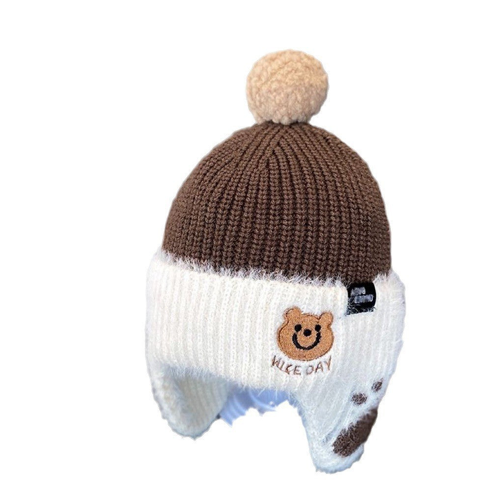 Children's Fleece-lined Bear Cute Mink Fur Korean Style Fashion Kids' Headwear