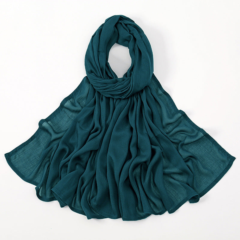 Malay Indonesian Rayon Monochrome Wide-brimmed Thin Scarfs