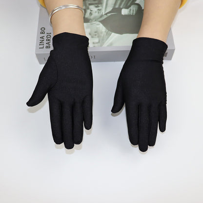 Women's & Men's Etiquette Thin Stretch Dance Driving Black Gloves