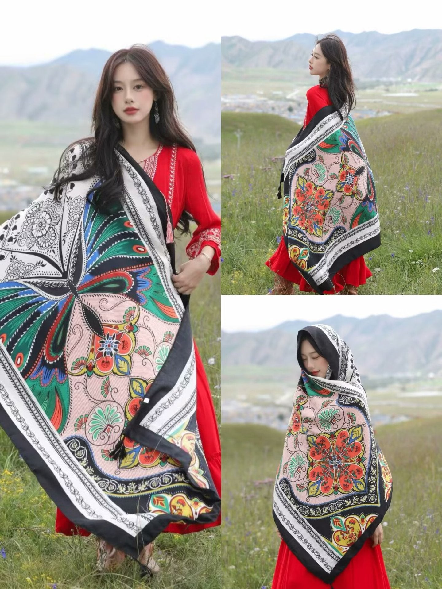 Ethnic Style Shawl Female Summer Hainan Scarfs