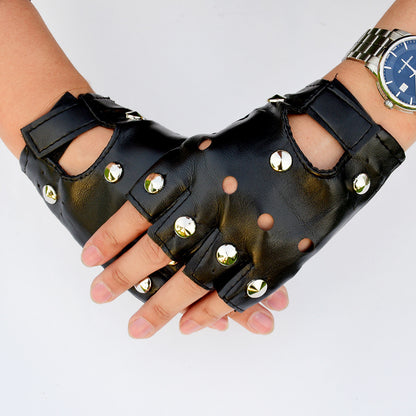 Men's Half Finger Punk Street Dance Open Gloves