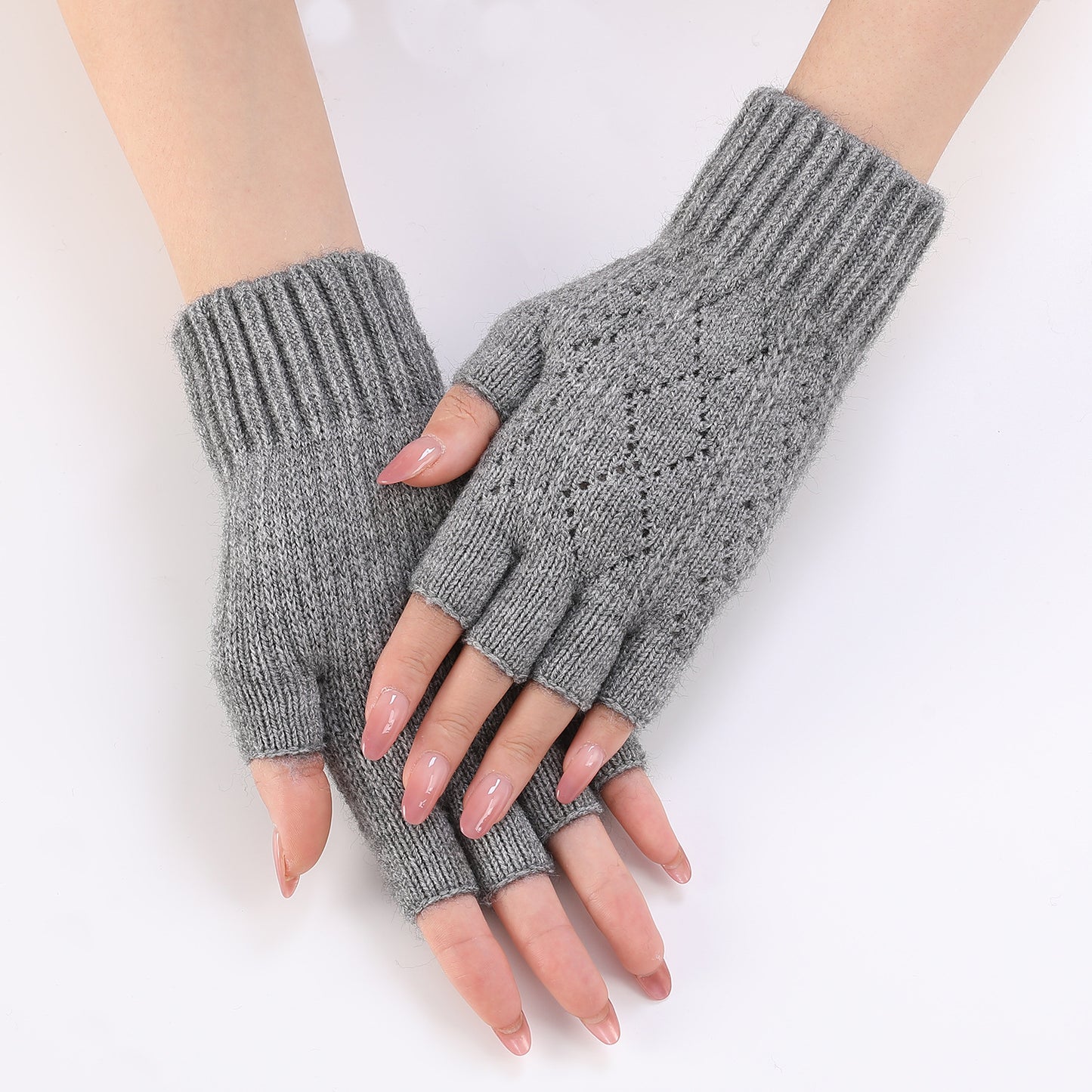 Women's Finger Arm Sleeve Knitted Wool Keep Warm Wristband Gloves