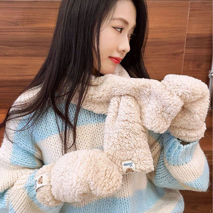 Plush Cute Korean Style Mittens Thickened Gloves