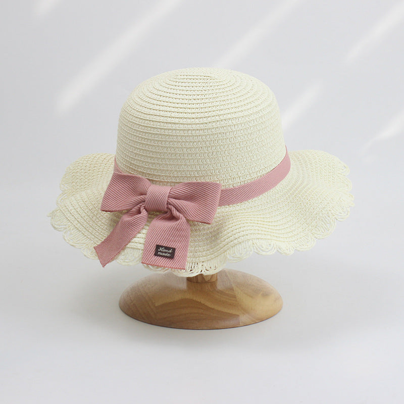 Children's Hat Straw Bow Sweet Cute Sun Kids' Headwear