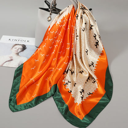 Women's Large Kerchief Silk Autumn Summer Thin Scarfs