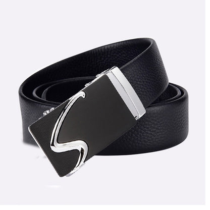 Men's First Layer Cow Leather Automatic Buckle Belts