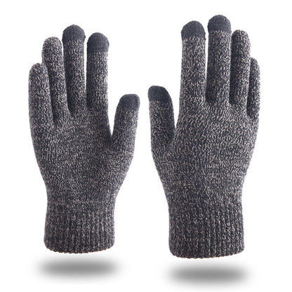 Knitted Fleece-lined Thickened Wool Keep Warm Gloves