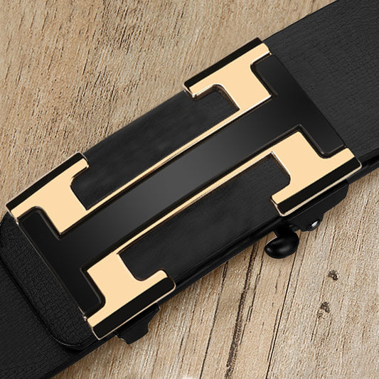 Men's Automatic Buckle Light Fashion Korean Style Casual Cowhide Belts