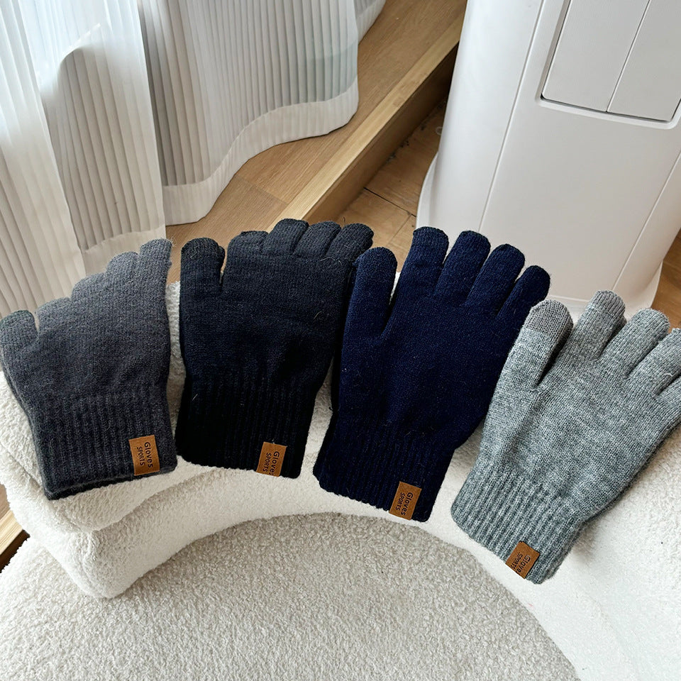 Men's Color Business Wool Keep Warm Winter Fashion Gloves