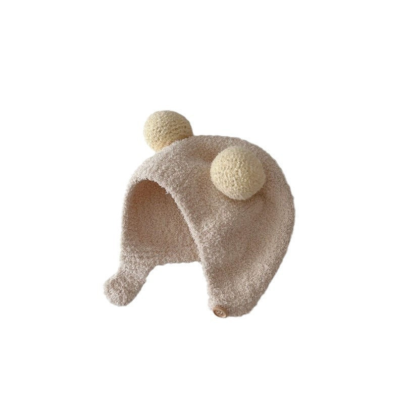 Warm Thickened Plush Bonnet Woolen Earmuffs Kids' Headwear