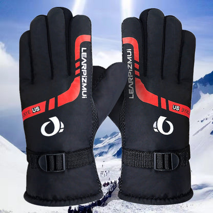 Men's Thickened Winter Outdoor Large Ski Motorcycle Gloves