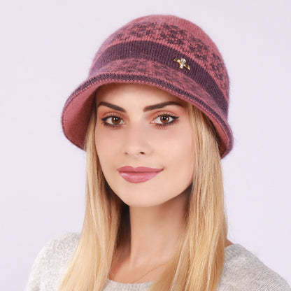 Women's Woolen Fleece Lined Padded Warm Keeping Hats & Caps