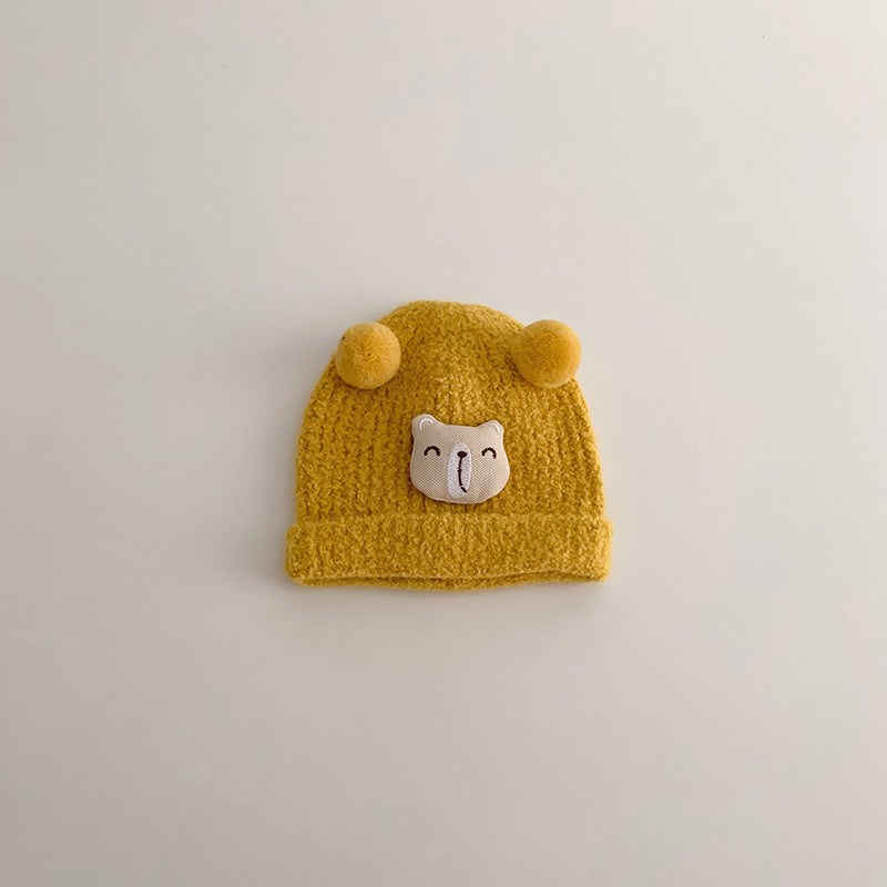 Cute Super Double Ball Bear Knitted Kids' Headwear