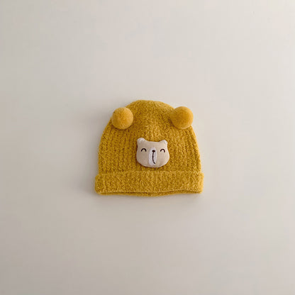 Cute Super Double Ball Bear Knitted Kids' Headwear