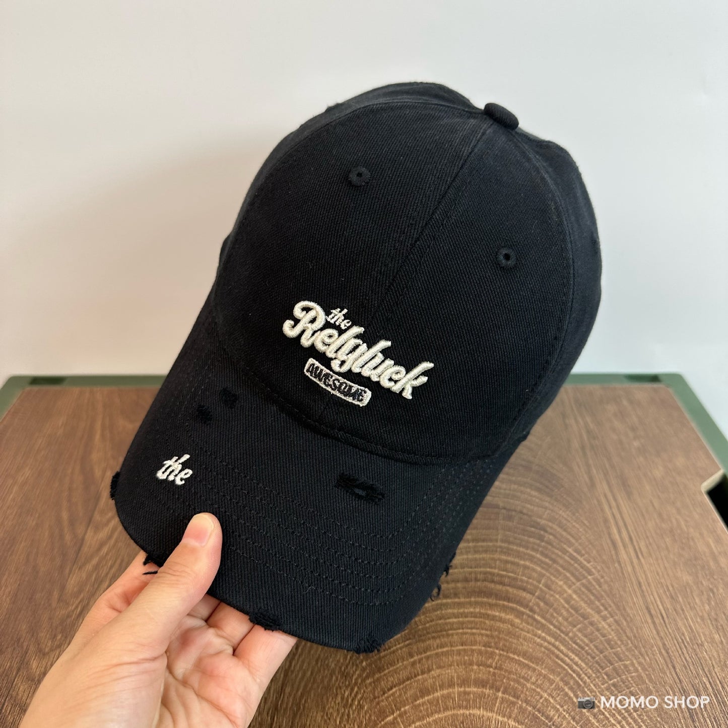 Women's Crown Baseball Ripped Brim Embroidered Korean Hats & Caps