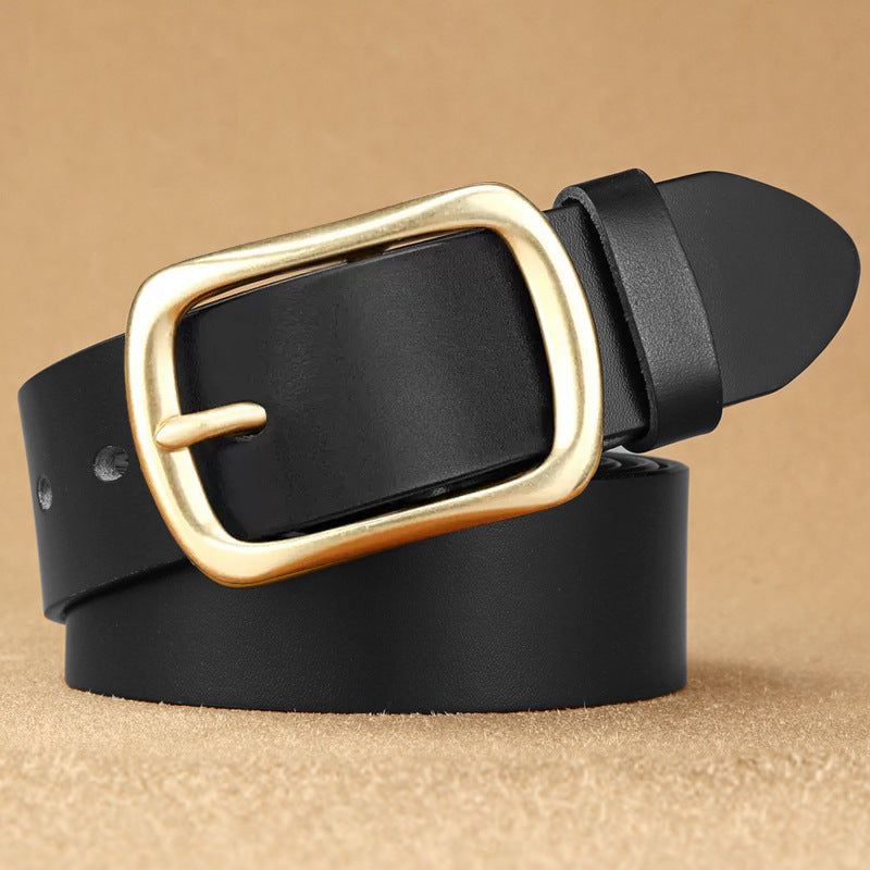 Men's Leather Casual Business Simplicity Cowhide Medium Belts