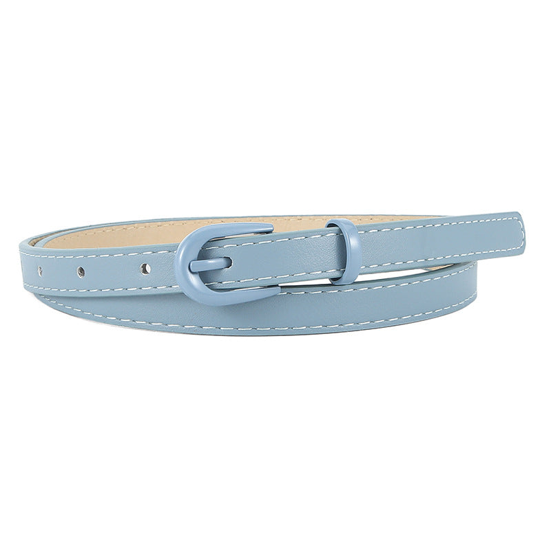 Women's Candy Color Smooth Pin Buckle High-grade Clothing Belts