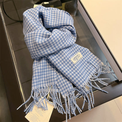 Women's & Men's Double-sided Solid Color Matching Tassel Threading Scarfs