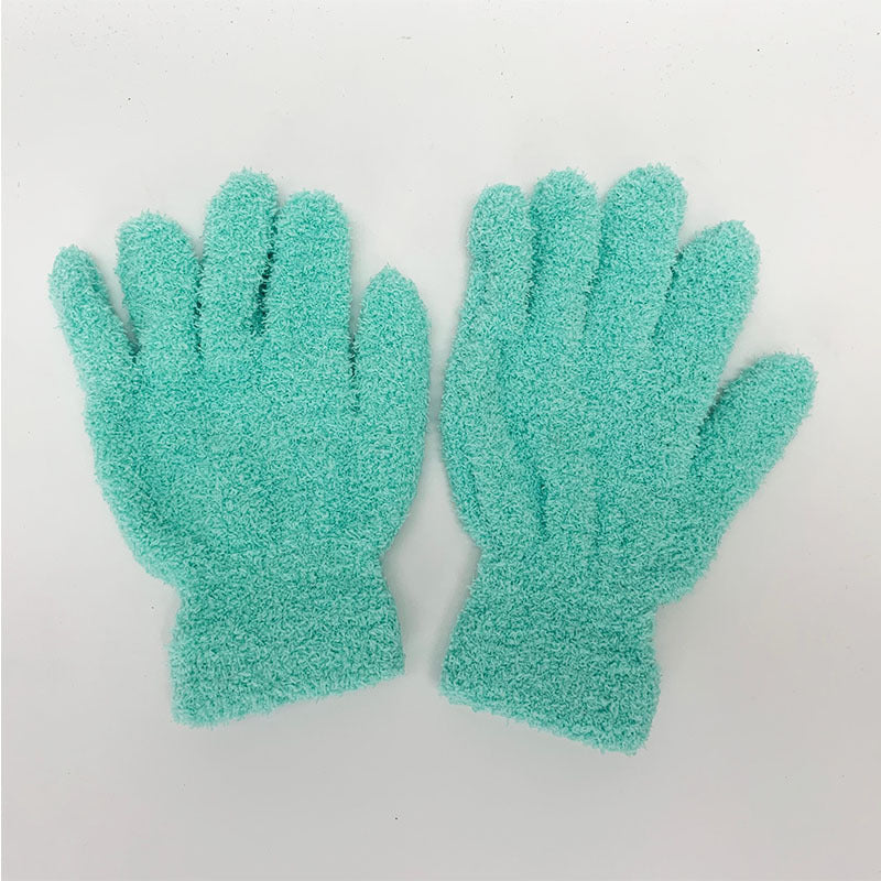 Women's & Men's Winter Towel Material Thickened Warm Full Finger Gloves