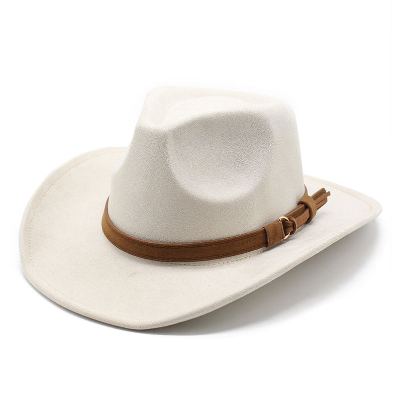 Women's & Men's Woolen Hat Suede Western Denim Top Hats & Caps