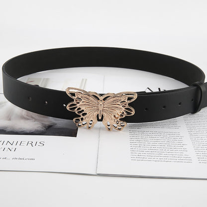 Women's Metal Butterfly Snap Versatile Simple Retro Belts