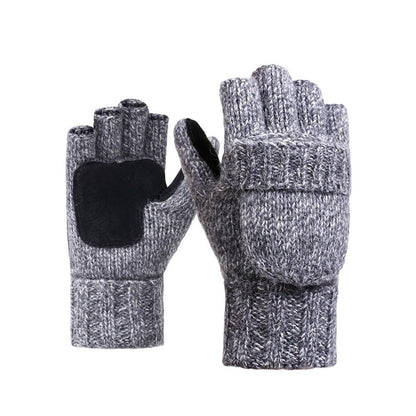 Women's & Men's Winter Korean Style Fleece Lined Thickened Real Leather Gloves