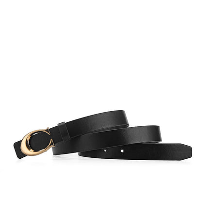 Women's Korean Style Elegant Buckle Double-sided Fashion Slim Belts