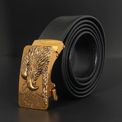 Men's Comfort Click Korean Style Fashionable Casual Green Business Belts