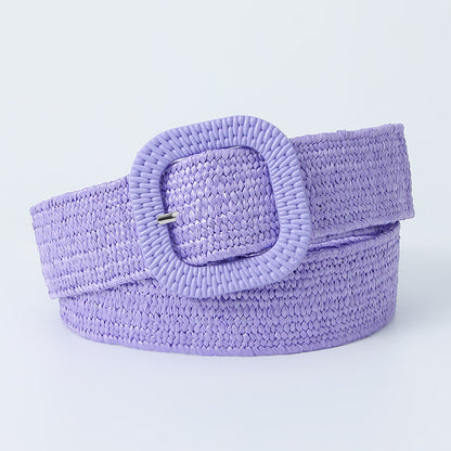 Women's Style Mori Candy Color Square Buckle Belts