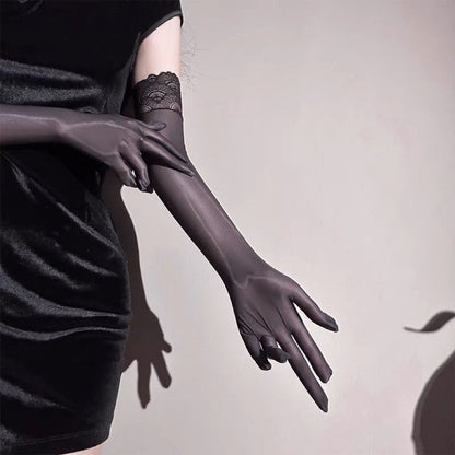 Shiny Five-finger Pure Desire Props Transparent Gloves