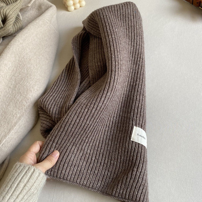 Women's & Men's Long Solid Color Knitted Wool Keep Scarfs