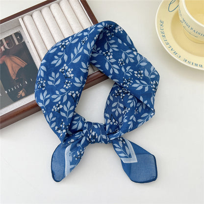 Women's Band Cotton Linen Small Square Towel Scarfs